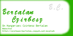 bertalan czirbesz business card